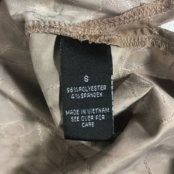 AB Studio Women's Small Sleeveless Tunic Tan Top Blouse Asymmetrical Scoop Soft - Picture 10 of 15